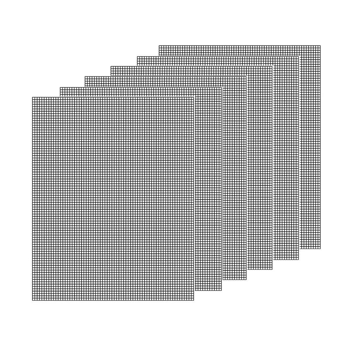 3/6/10PCS Non-Stick BBQ Grill Mat Mesh Liner Cooking Barbecue Sheet Baking Pad - 40X30cm-6PCS